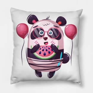 Panda Eating Watermelon Pillow