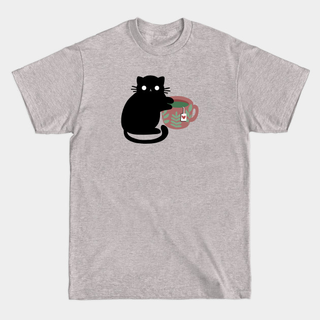 Kawaii „Green Tea Cat“ Design | Cute Illustration Green Tea Lover | Cat Lover | Illustration by Atelier Serakara - Cat Lover Gifts - T-Shirt