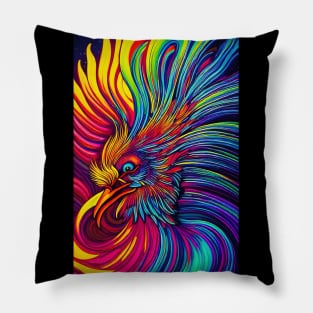 Psychedelic Pop art - ROOSTER Pillow