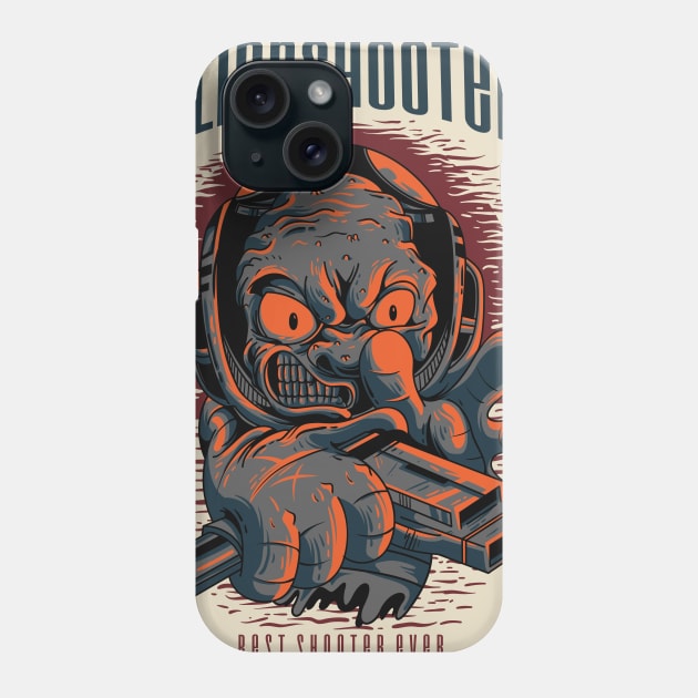 Alien Shooter Guns Phone Case by Pixel Poetry