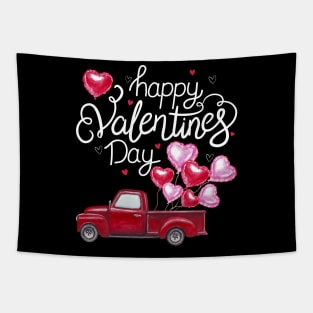 Red Truck With Hearts Happy Valentine's Day Gifts For Women Tapestry