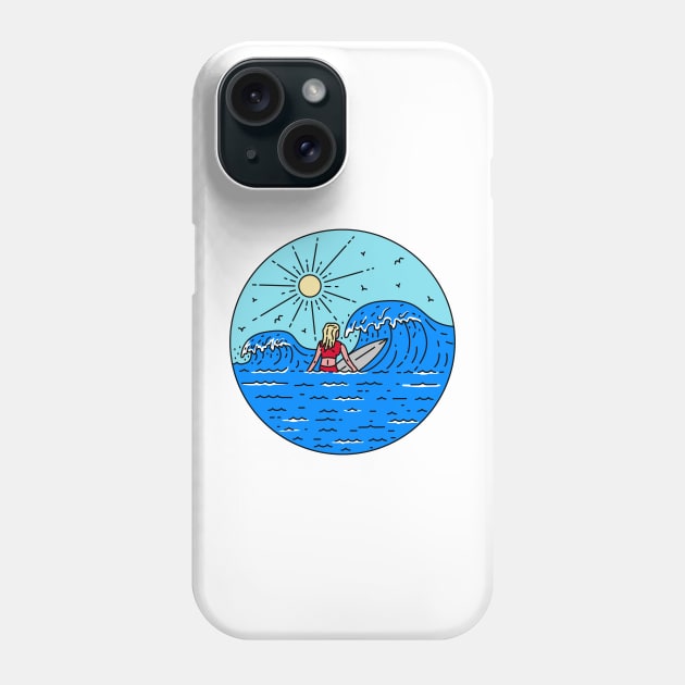Summer Surfboard Beach Phone Case by polkamdesign
