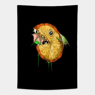 Scary Fish Food Pizza Tapestry