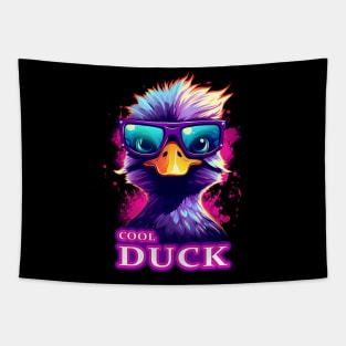 Dapper Quacker an Adorable Cool Duck With Glasses Tapestry