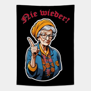 Nie wieder vergessen: Der erhobene Zeigefinger der Zeitzeugen Tapestry