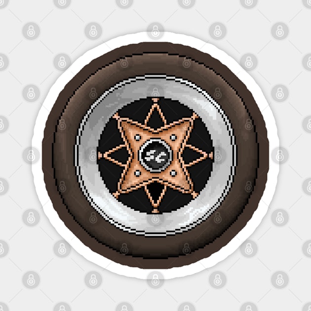 JDM Wheel Pixelart Magnet by retsbor10@comcast.net