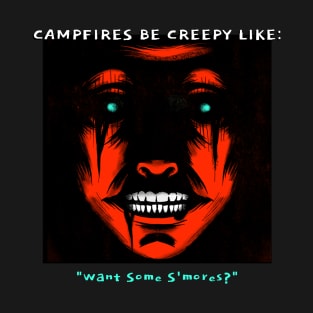 Creepy Japanese Horror Anime "Want Some S'mores?" Campfire T-Shirt