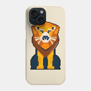 Regal Roar: Pixel Art Lion Design for Fashionable Attire Phone Case