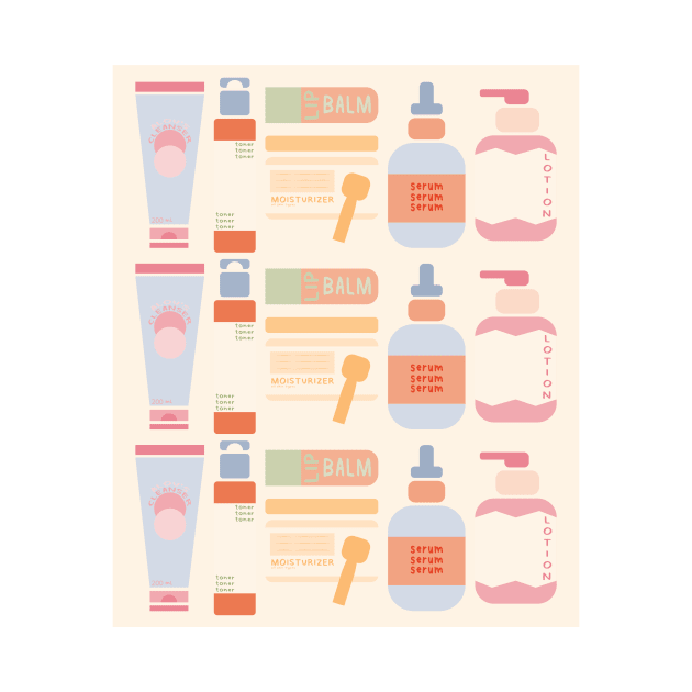 Skincare Essentials Pattern (Cream Version) by aaalou