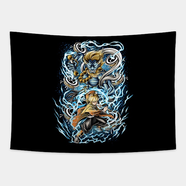 Zenitsu X Raijin Tapestry by Panji Juniarta