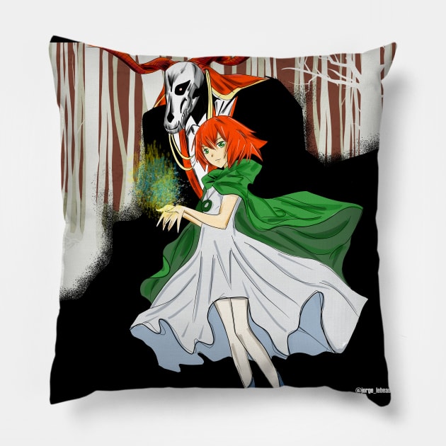 The ancient magus bride, magical couple and chise Pillow by jorge_lebeau