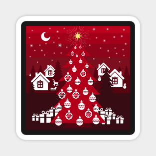 Season’s Greetings, small Finnish  town celebrating Christmas Magnet