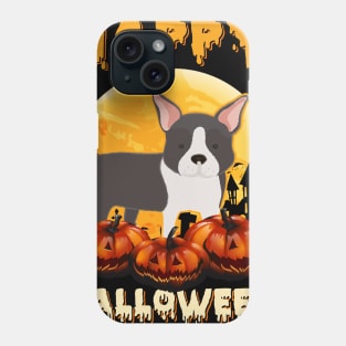 Boston Terrier Dog Scary Pumpkin Halloween Costume Phone Case