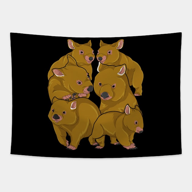 Australian Wildlife Cute Wombats Tapestry by shirtsyoulike