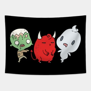 Retro Vintage Halloween. The Little Boo Crew. (Not Too Scary) Tapestry