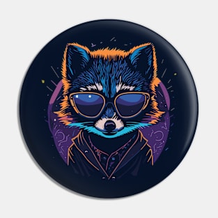 Racoon with glasses Pin