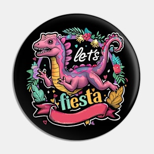 Cute dino happy cinco de mayo let's fiesta Pin