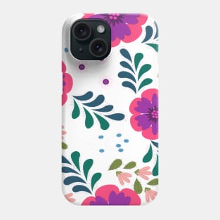 Colorful decorative embroidery floral design Phone Case