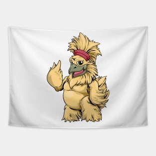 Kawaii silk chicken with braid - Silkie chicken Tapestry