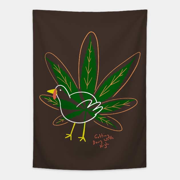 Turkey Pot Leaf Tapestry by Getting Doug with High