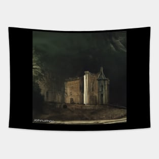 HAUNTED CASTLE  ORIGINAL AI DIGITALLY GENERATED ARTWORK Tapestry