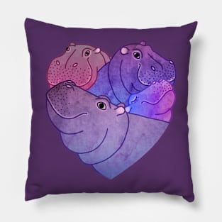 Heart Hippos Pillow