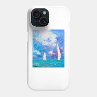 Sailboats on the Mediterranean Phone Case