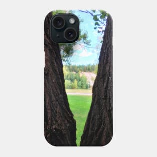 Looking at the River from in between the Trees Phone Case