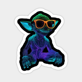 Retro Neon Gremlin T-Shirt | Vintage 80s Fantasy Graphic Design | Glowing Gremlin Magnet