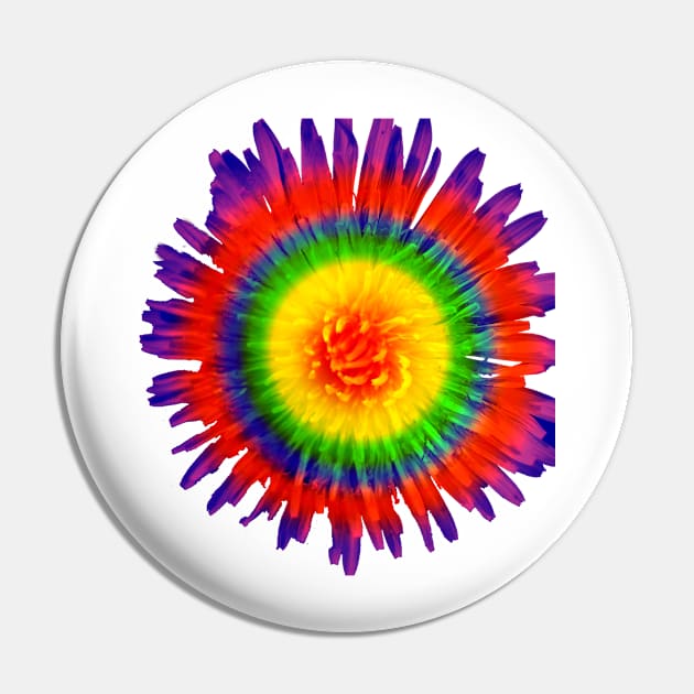 Rainbow flower Pin by golden