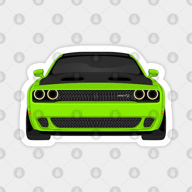 DODGE HELLCAT FRONT LIME Magnet by VENZ0LIC