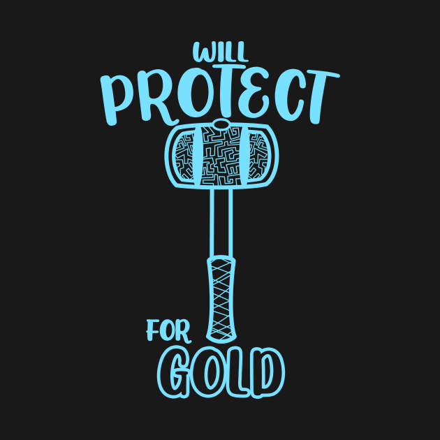 Will Protect for Gold Paladin Hammer Dungeon Tabletop RPG TTRPG by GraviTeeGraphics
