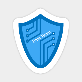 Cybersecurity Blue Team Shield Circuits Gamification Logo Magnet