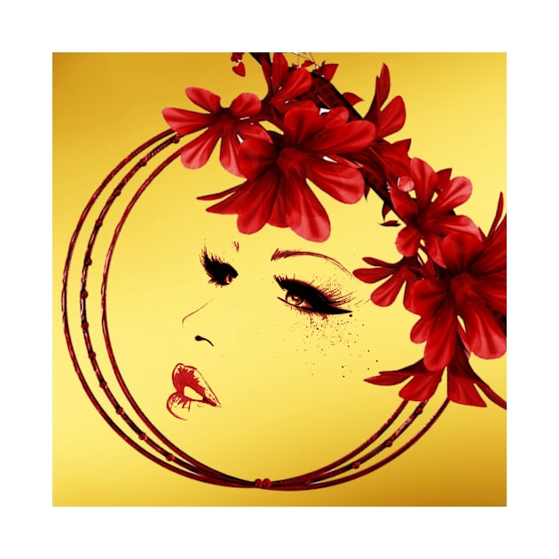 Yellow Red Beauty by Rivas Teepub Store