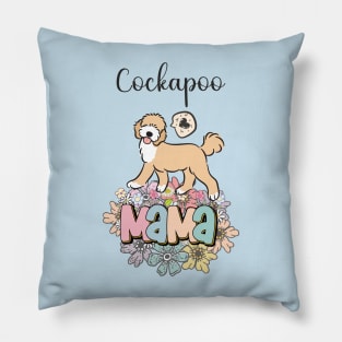 White and Apricot Cream Golden Cockapoo Mama 2 Pillow