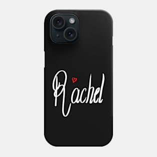 Rachel girls name woman’s first name in white cursive calligraphy personalised personalized customized name Gift for Rachel Phone Case