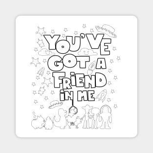 adult coloring friends and yours and mine Magnet