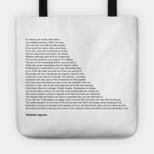 Nicholas Sparks Quotes Tote