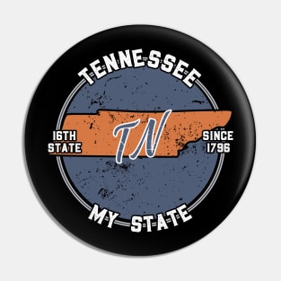 Tennessee My State Patriot State Tourist Gift Pin