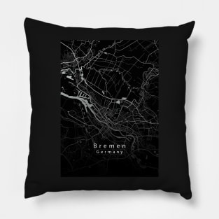 Bremen Germany City Map dark Pillow