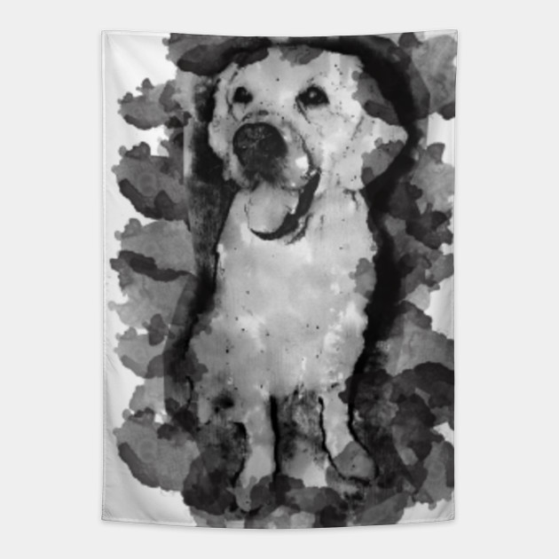 Labrador Black Ink Portrait Labrador Dog Tapestry Teepublic