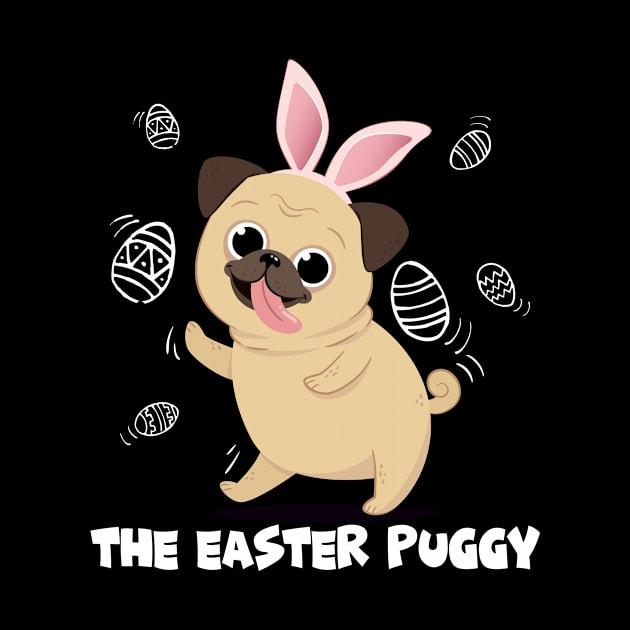 The Easter Puggy  Cute Bunny Easter Day  Gift by DollochanAndrewss