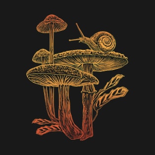 Mushrooms & Snail Y T-Shirt