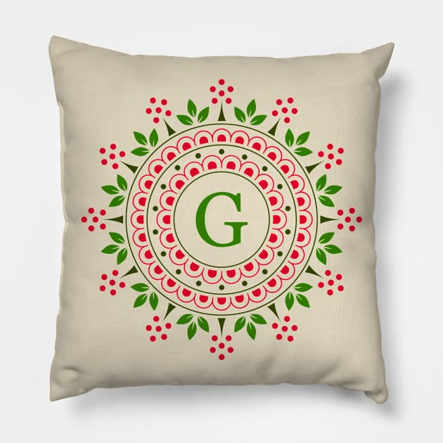 Monogram letter G Pillow by Florin Tenica