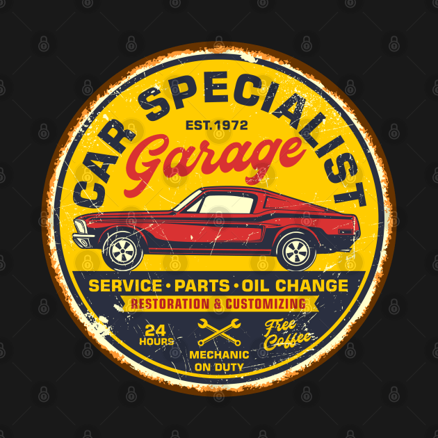 Retro Vintage Automotive Tin Sign by Unestore