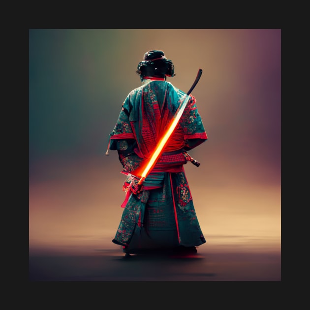 Samurai with a glowing sword - best selling by bayamba