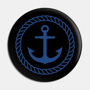 Nautical anchor inside rope border Pin