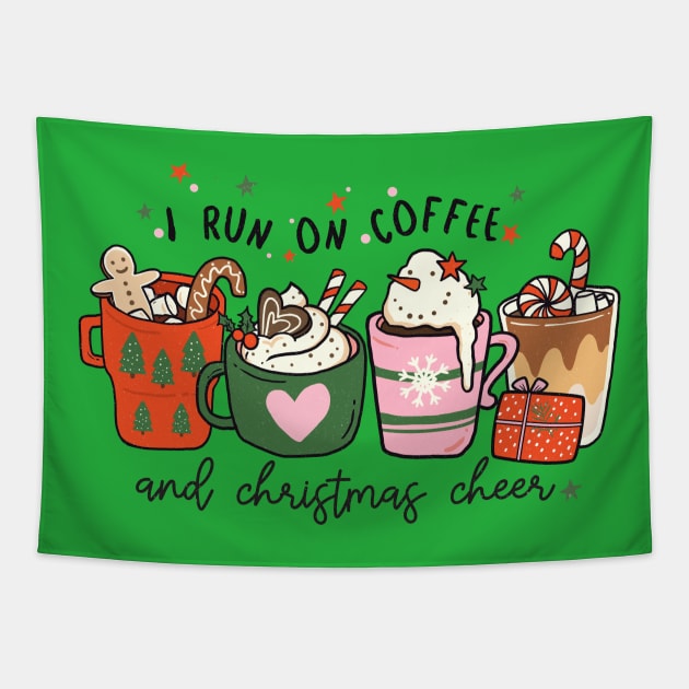 I Run on Coffee and Christmas Cheer Tapestry by MCAL Tees