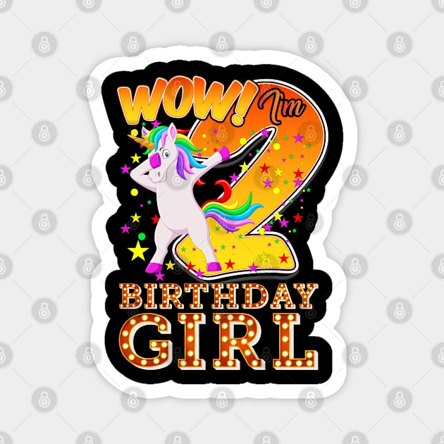 wow! i' m 2 birthday  girl | second birthday Magnet by Unique-Tshirt Design