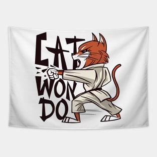 Tae Kwon Do Cat Catwondo Tapestry